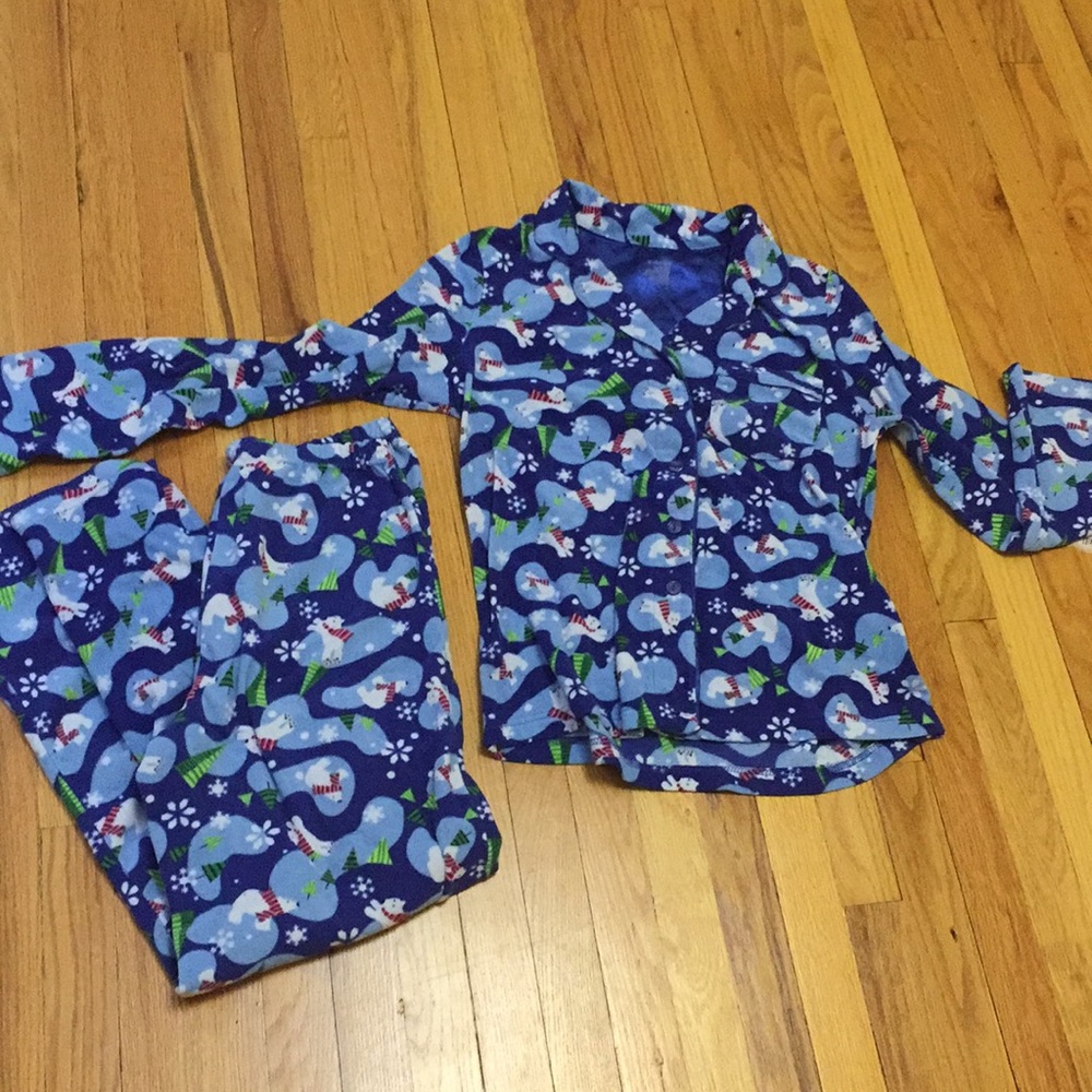 Fleece polar bear pj set